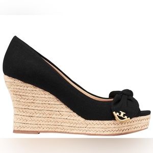 Tory Burch Dory 85 mm Wedge Espadrille Black Size 7.5